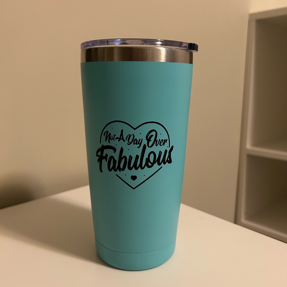 Teal insulated coffee tumbler